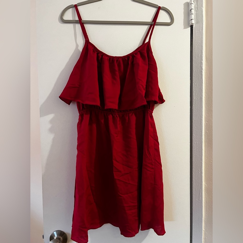 Red tiered junior large dress.